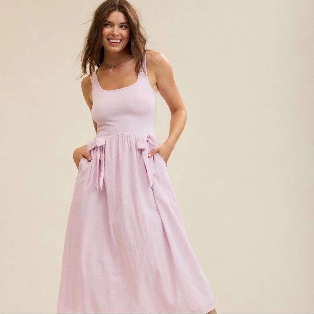 aerie Light Pink Midi Tank Dress